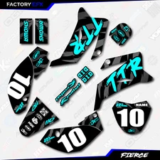 Black & Cyan Fierce Racing Graphics Kit fits 08-25 YAMAHA TTR110 TTR 110 Decals