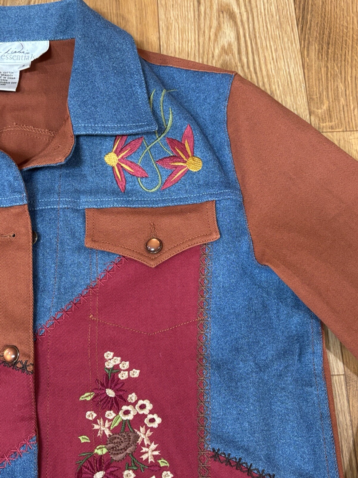 DIANE’S ESSENTIALS Denim Patchwork Jacket Blue Bu… - image 8