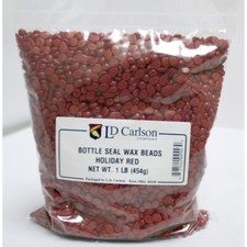 Bottle Seal Wax Beads Holiday Red , 1lb
