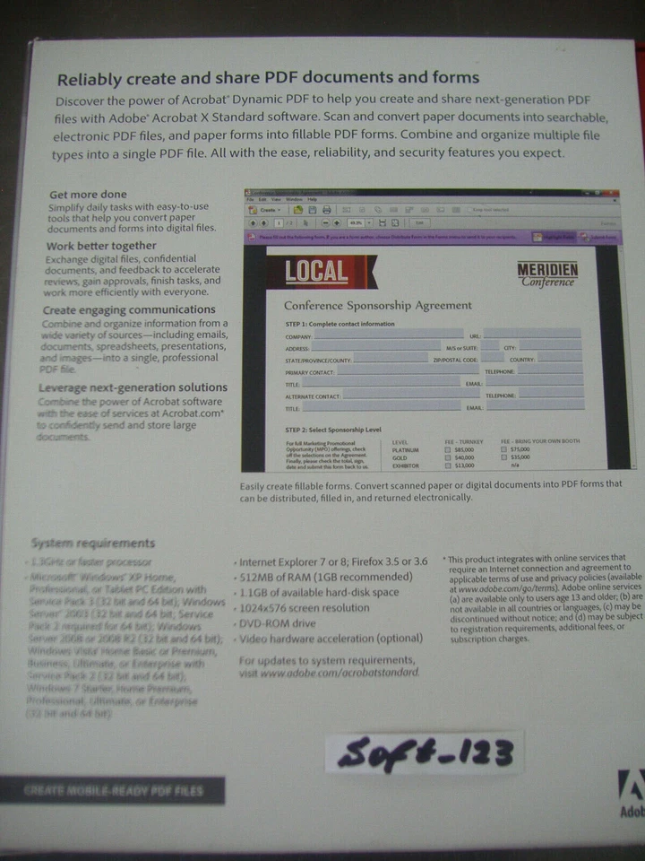 Adobe Acrobat X 10 Standard Full Version for Windows Licensed for 2 PCs - Image 2 of 4