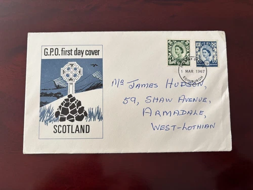 United Kingdom 1967 - Regional, Scotland Queen Elizabeth II FDC with stamps set