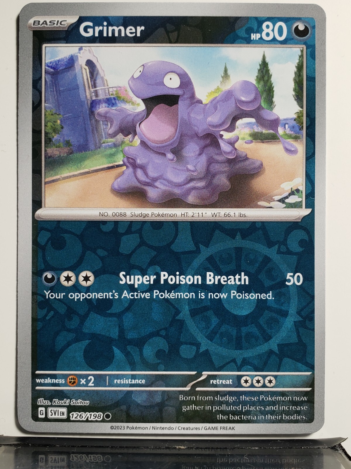 REVERSE HOLO Grimer 126/198 NM / M Scarlet Violet Pokemon Card 2