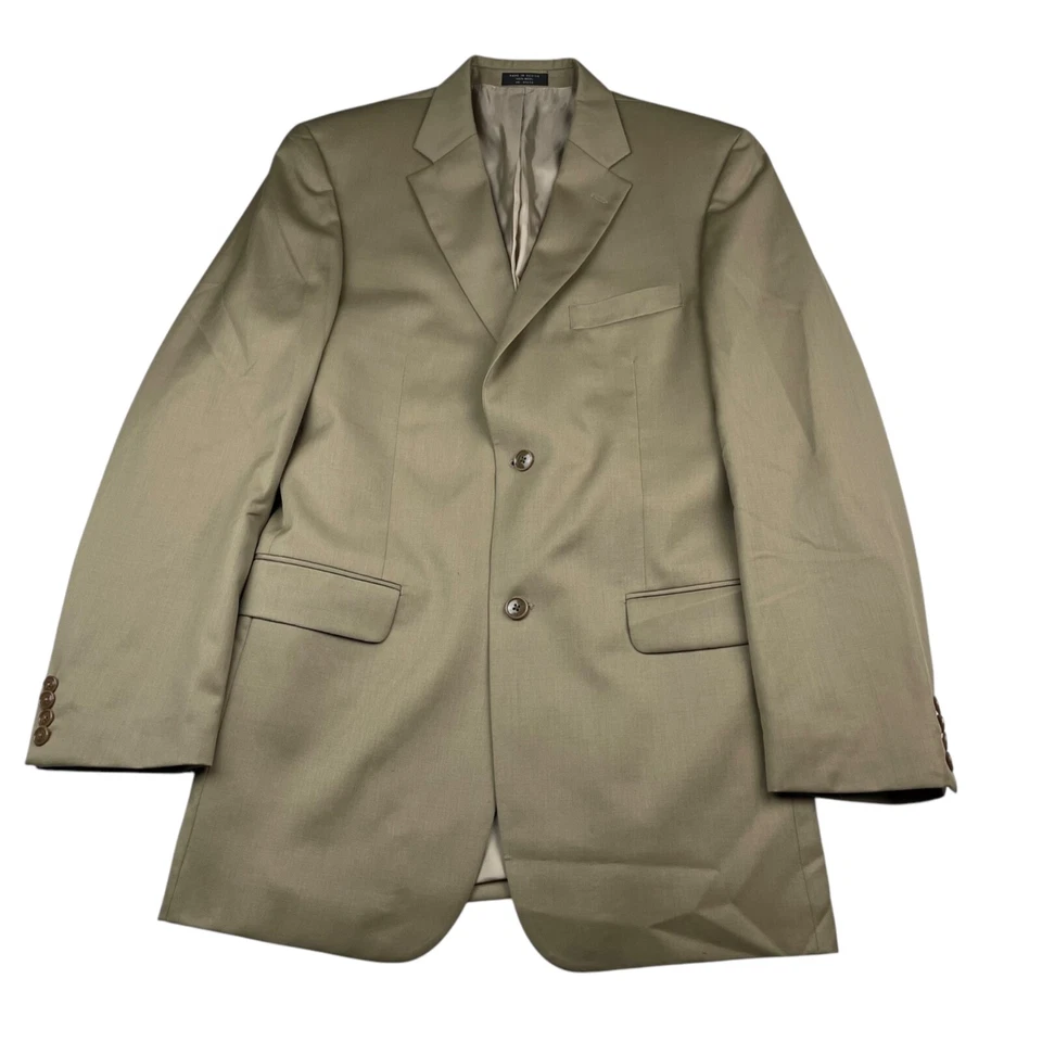 Chaqueta Blazer Donald J Trump Para Hombre 100% Lana 2 Botones Caqui/Tostado • 40L Foto 2 de 4