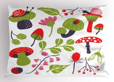 Nature Motifs Pillow Sham Decorative Pillowcase 3 Sizes Bedroom Decoration