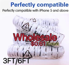 Wholesale Bulk USB Cable 3Ft 6Ft For iPhone11 XR 8 7 6 Plus Charger Cord Lot