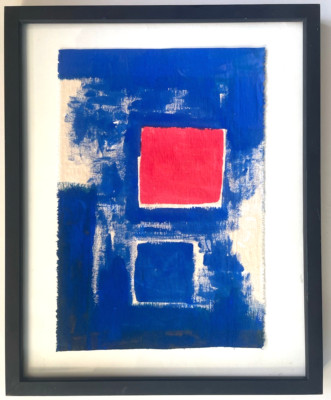 Rothko Mark Original Gemälde Rot Blau Abstrakte Kunst Leinwand Minimalismus Signiert B20