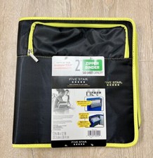 NEW Five Star 580 Sheet Capacity 2 Inch Zipper Binder Blk/Yellow