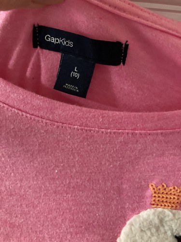 gap girls size 10 sweater And Pink Long sleeve Shirt Swan Pair Swans Valentines - Picture 7 of 9