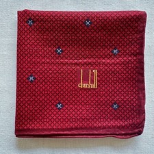 Vintage Mens Handkerchief Dark Red Cotton Geometric Lattice Pocket Square 19"