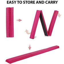 9ft Pink Folding Balance Beam Skill Performance Training Gymnastics Floor Home