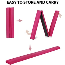9ft Pink Folding Balance Beam Skill Performance Training Gymnastics Floor Home