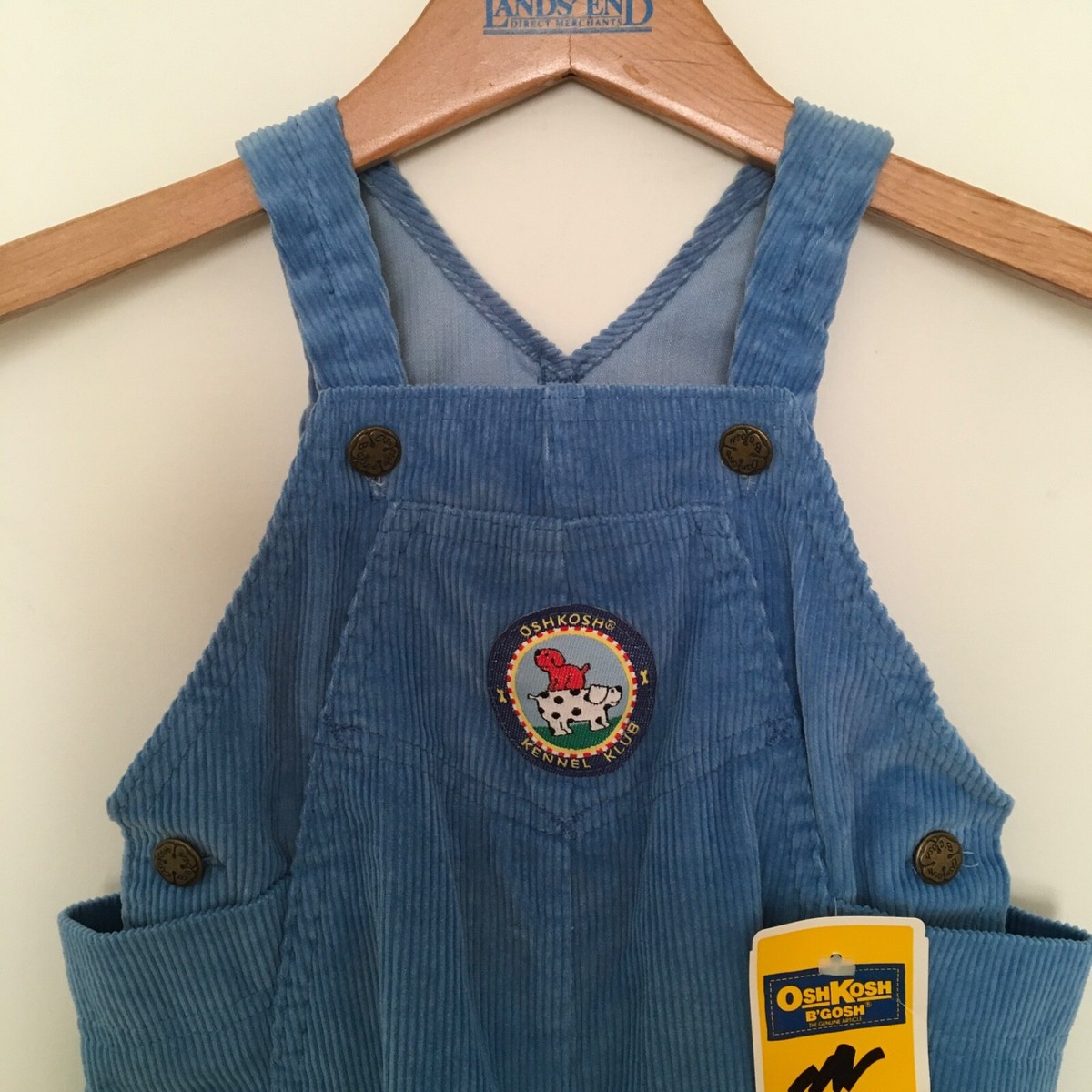 VTG Oshkosh B'Gosh 12 Months Kennel Klub Overalls Blue Corduroy