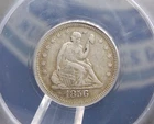 1856 "P" Seated Liberty SILVER Quarter 25c ANACS VF25 #184 Very Fine ECC&C, Inc.