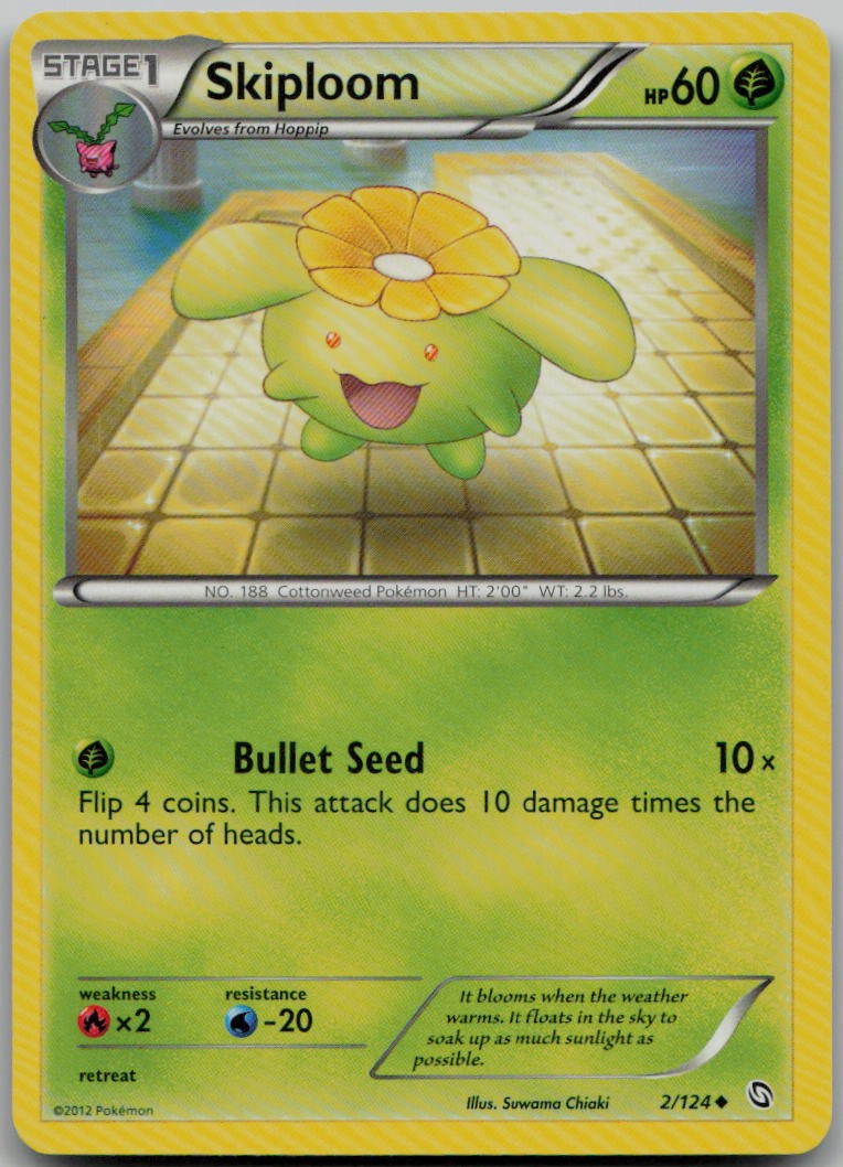 Skiploom 2/124 Uncommon Dragons Exalted LP Pokemon Card