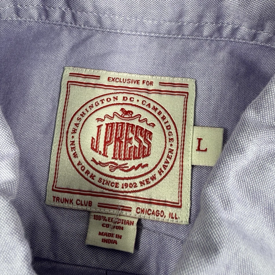J.Press Light Purple Cotton Mens L/S Button Down Shirt Size Large - Image 4 of 4