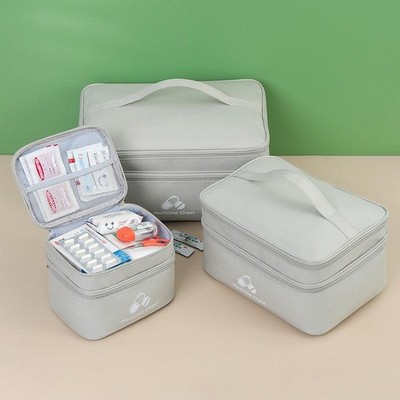 Double-layer Family First Aid Kit Portable Outdoor Storage Bag Travel Pill Case