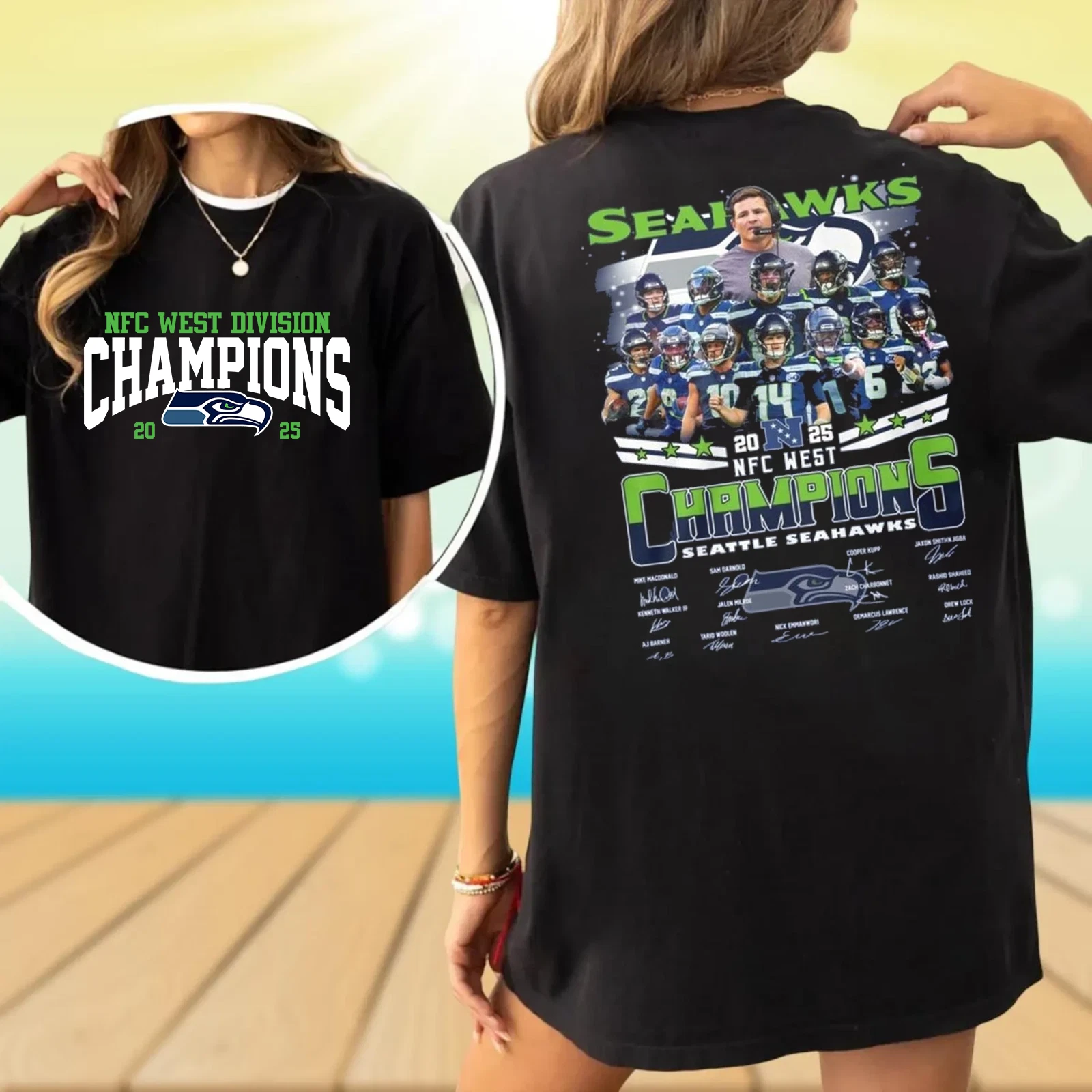 Seattle Seahawks 2025 NFC West Division Champions Two TShirt