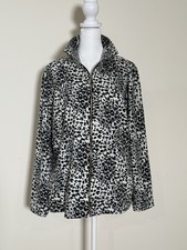 Exclusively Misook Sz XL Shiny Paillettes Full Zip Animal Print Cardigan/Jacket