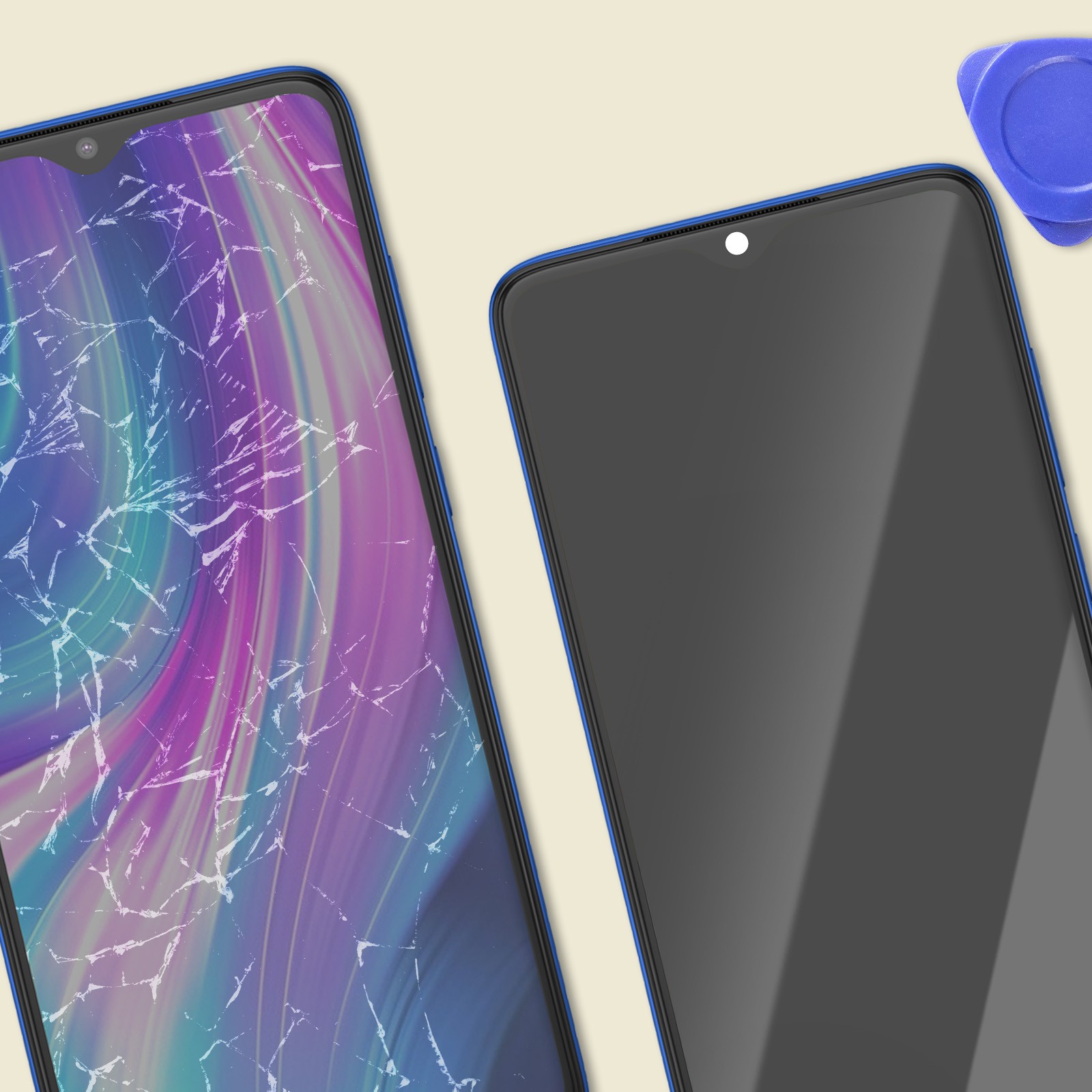 Reparez l'Ecran Tactile Xiaomi Redmi Note 8 Pro Casse avec ce Bloc Bleu - 4