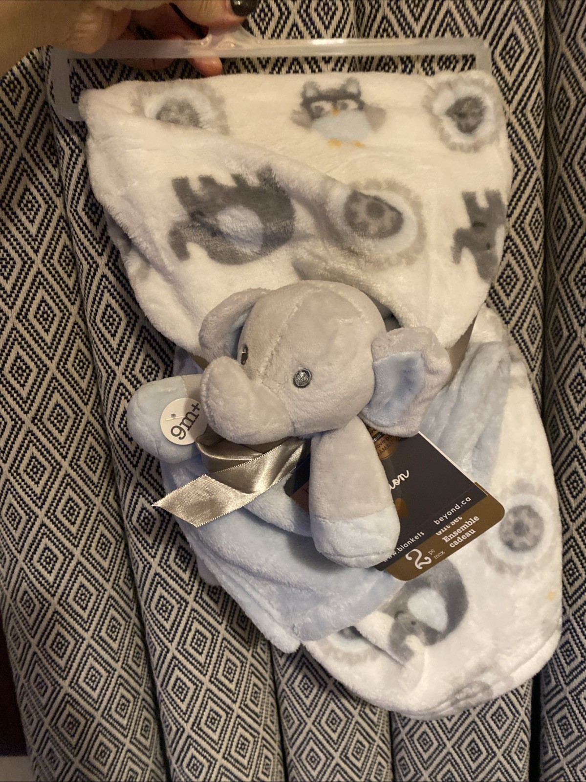 Blanket And Elephant Comforter By Blankets And Beyond Blue Comfort Blanket New