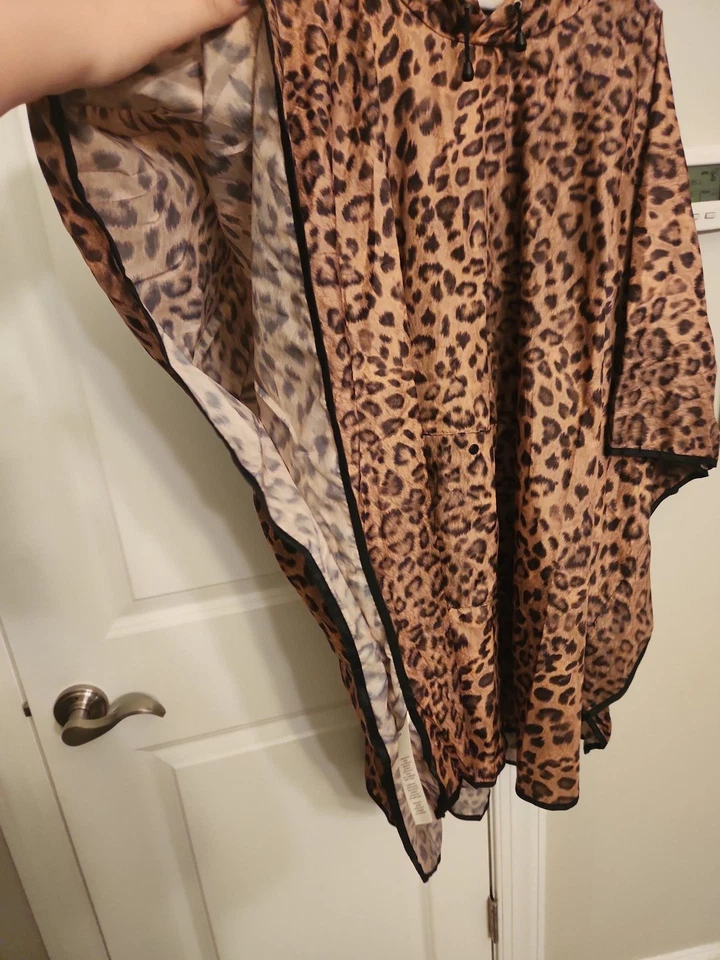 Chico's Leopard-Print Poncho Rain Cover-up One Size - Image 3 of 4