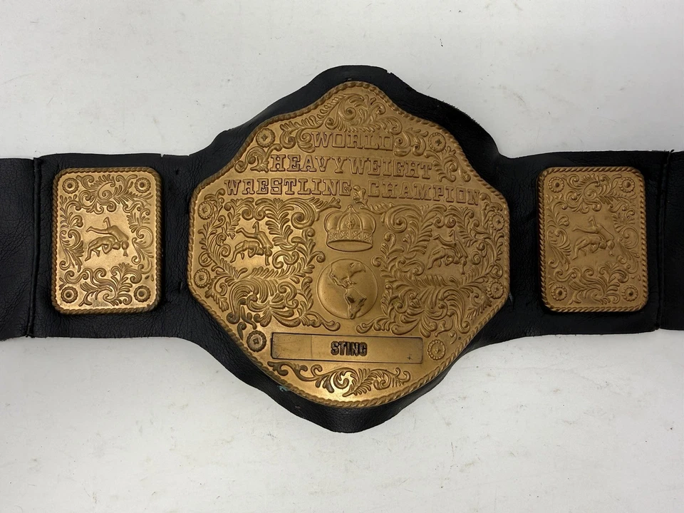 Juego de cinturón y máscara de campeonato de lucha libre WCW juguete réplica de picadura Foto 3 de 4