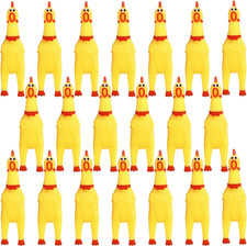 20 Pcs Rubber Chicken,Screaming Chicken,Squeeze Chicken,Yellow Rubber Squawking