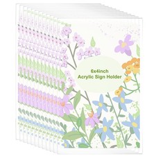 Acrylic Sign Holder, 12 Pack 6x4 Clear Picture Frame, Vertical