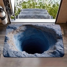 3D Optical Illusion Endless Abyss Non-Slip Door Mat Washable Durable Rug