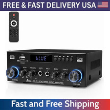 Bluetooth 5.0 Stereo Amplifier, 2.1 Channel 400W Home Audio Stereo Receiver for