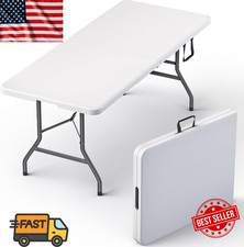 6 Ft Plastic Folding Table - Perfect for Indoor/Outdoor Dining  Parties