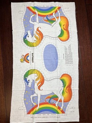 Vintage 1983 Rainbow Brite Hallmark Cards StarLite Horse Pillow Fabric Panel