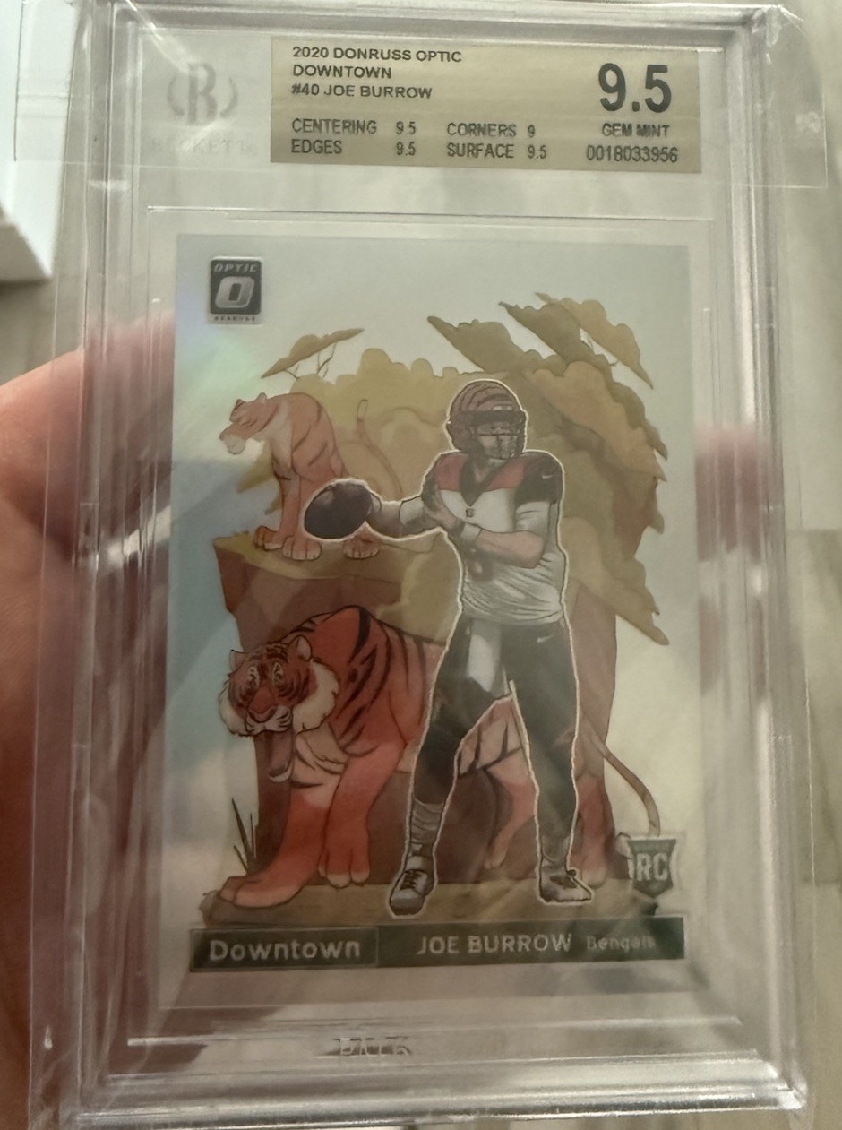 2020 donruss optic downtown joe burrow (RC) BGS 9.5