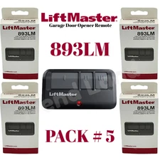 LiftMaster 893LM 3 Button Garage Door Opener Remote Control PACK OF 5