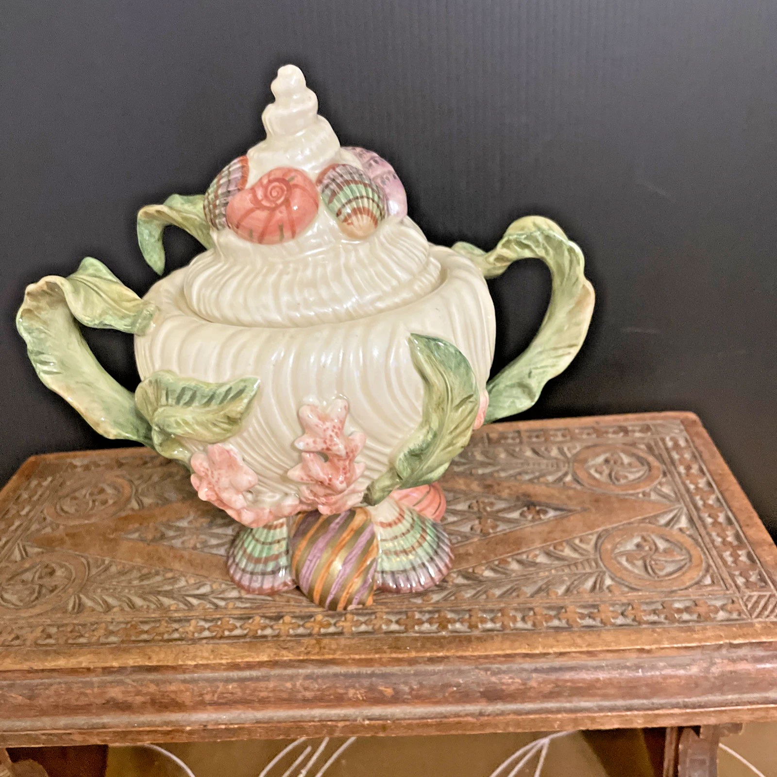 Vintage Fitz and Floyd Classic Oceano Small Sauce Tureen Dish with Ladle & Lid
