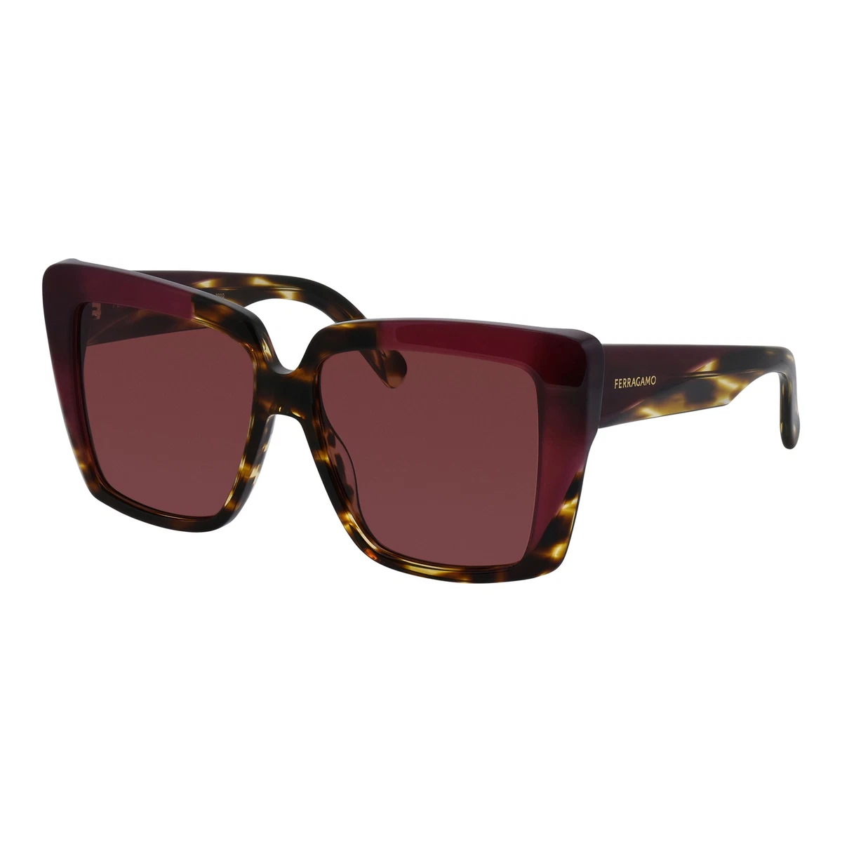 New Salvatore Ferragamo SF1102S 606 Deep Burgundy Wine Square Sunglasses Salvatore Ferragamo Red Sunglasses for Women for sale | eBay main image 4