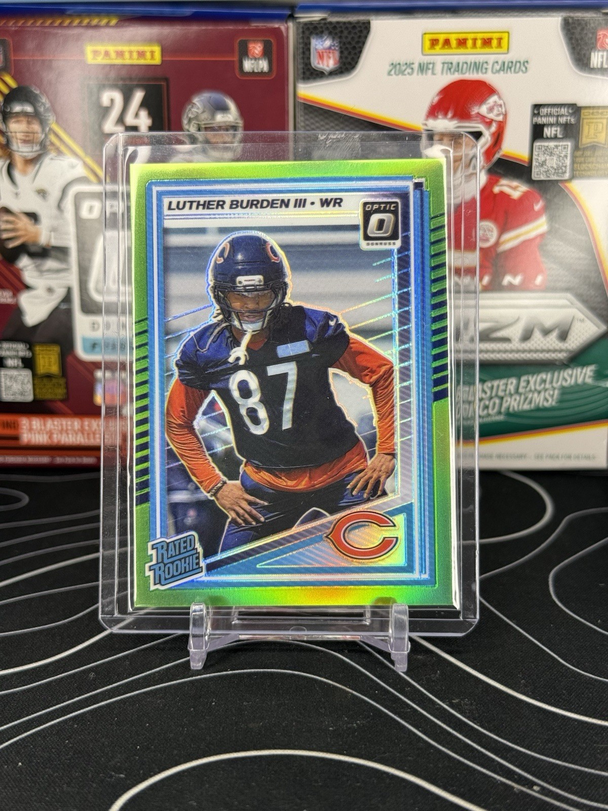 Panini Optic 2025 Luther Burden III Rated Rookie Lime Green Prizm #275 /50 Bears