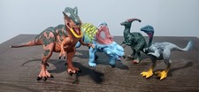Lot of 4 Dinosaur Toys T-REX, Pachyrhinosaurus, Mononykus, Parasaurolophus