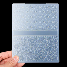 3D Plastic Embossing Folder Template for Card Making, Texture Bow Flowers 4.7X5.