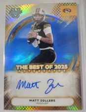 2025 BOWMAN U BEST MISSOURI TIGER MATT ZOLLERS BEST OF BLUE REFRACTOR AUTO /150