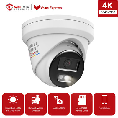 Anpviz 8MP 2-Way Audio PoE Camera Active Audio Alarm Security Camera Outdoor