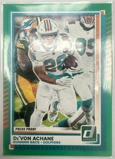 2025 Panini Donruss - De'Von Achane #110 Press Proof Green