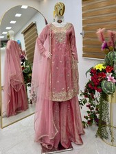 Designer Indian Pakistani top plazzo Bollywood Dress Party Wear Suit wedding