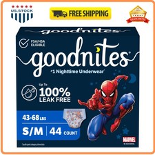 GoodNites Boys Nighttime Underwear, Size S/M, 44 Ct, 2 Packs of 22