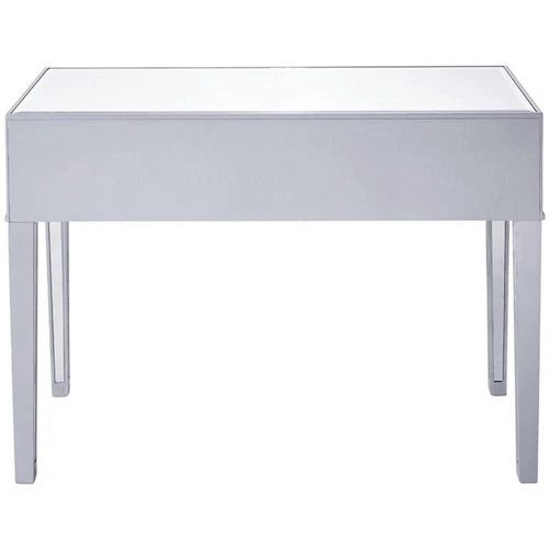 Elegant Decor Reflexion 2 Drawer Mirrored Bedroom Vanity Desk in Antique Silver - Picture 7 of 12