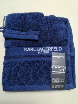 KARL LAGERFELD, 2er-Set, Handtuch und Waschlappen, MAISON, DUNKELBLAU