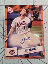Jeff McNeil 2024 TOPPS BIG LEAGUE ELECTRIC ORANGE SP AUTO #BEO-JM New York Mets