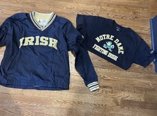 Vintage 90s Champion Notre Dame Windbreaker M Navy Pullover ++🍀