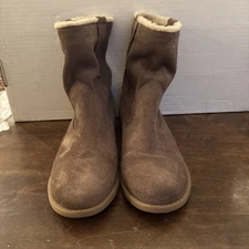 Sole Society Boots Womens 8.5 M Verona Winter Brown Suede Faux Fur Pull On