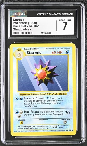Starmie (Shadowless) graded CGC 7 for sale on eBay
